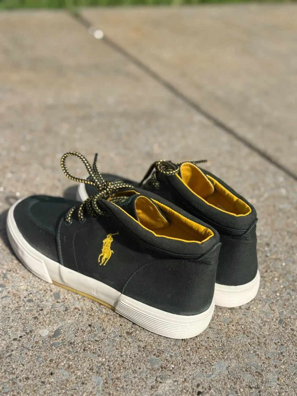 Polo Ralph Lauren Federico Mens 9D Green Canvas Chukka Shoes Old Money Prep 4022